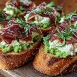 fresh pea and mint crostini - featured image