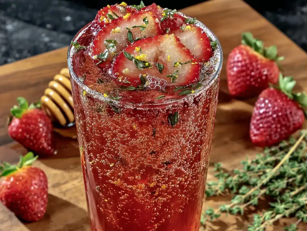 fresh sparkling strawberry basil lemonade preparation steps