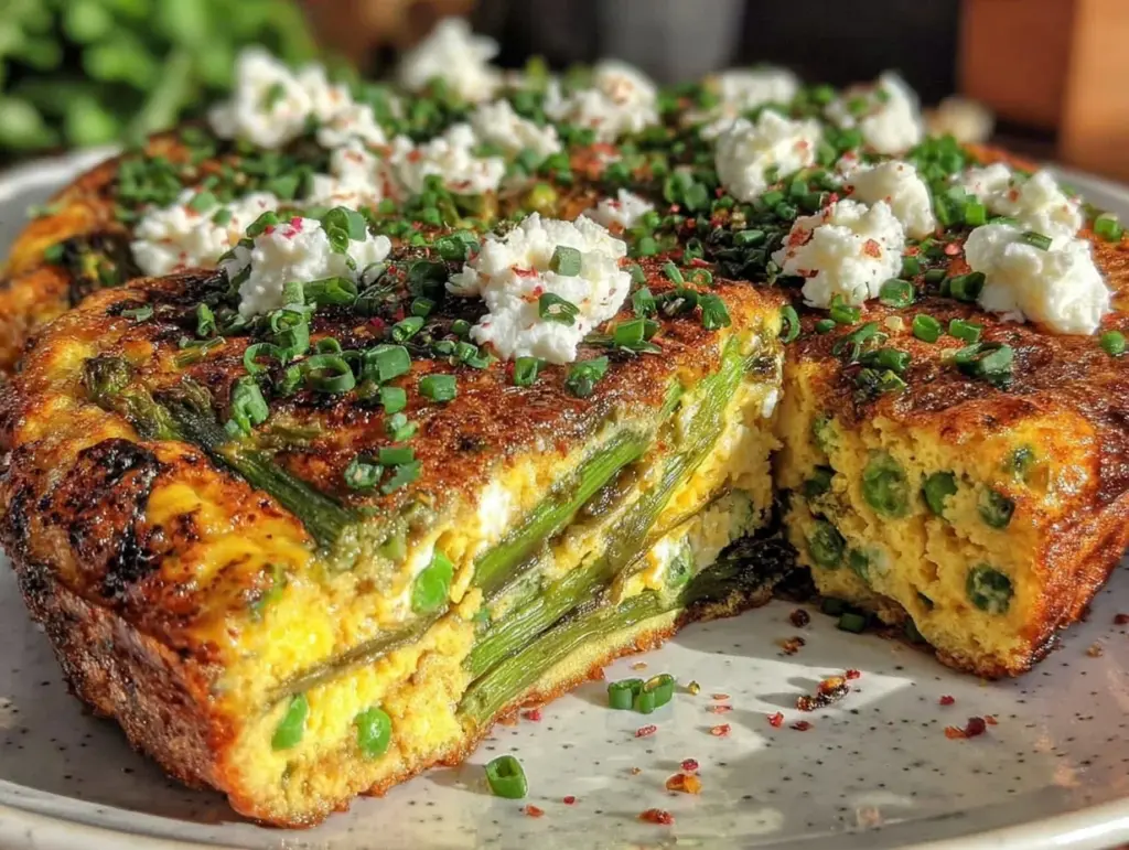 fresh spring vegetable frittata - featured image