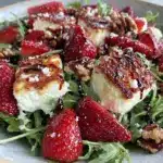 fresh strawberry balsamic burrata salad - featured image