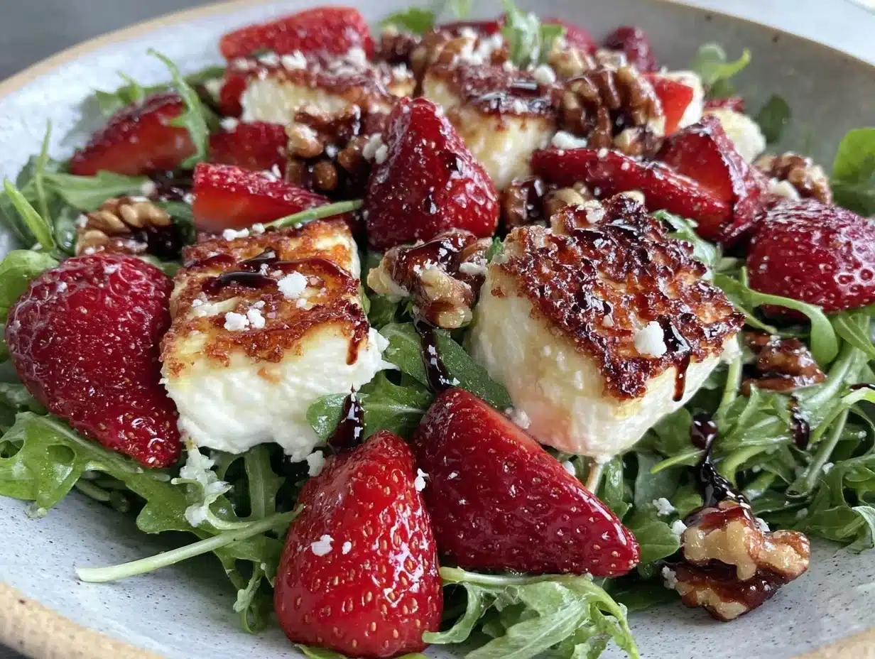 fresh strawberry balsamic burrata salad - featured image