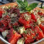 fresh watermelon feta mint salad - featured image