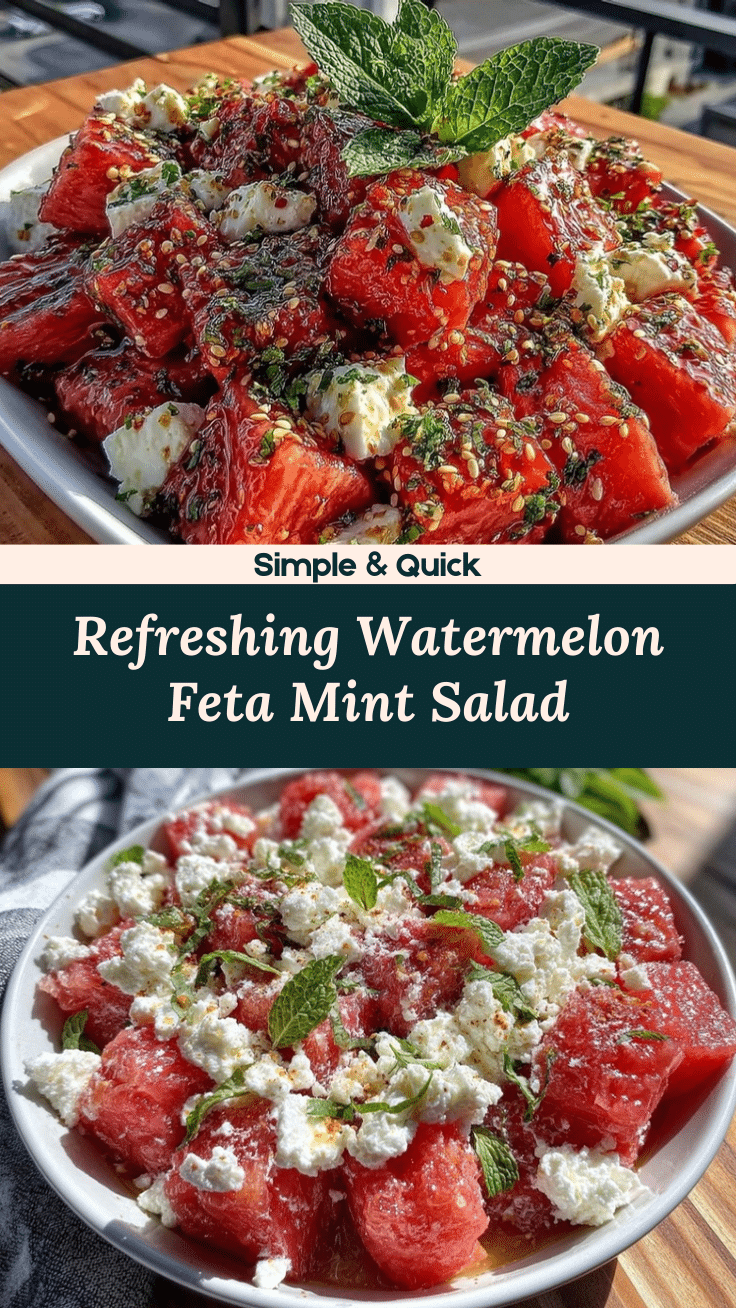 fresh watermelon feta mint salad recipe