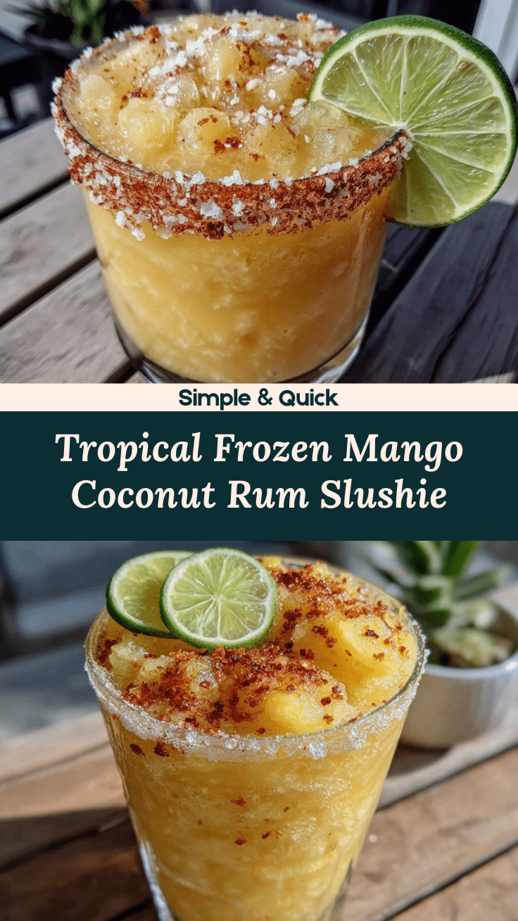 Frozen Mango Coconut Rum Slushie recipe