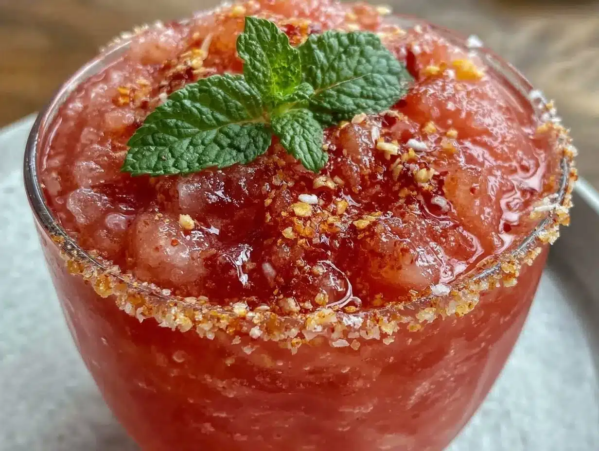 frozen strawberry lemonade slushie preparation steps