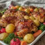 gestational diabetes friendly sheet pan chicken dinner - featured image