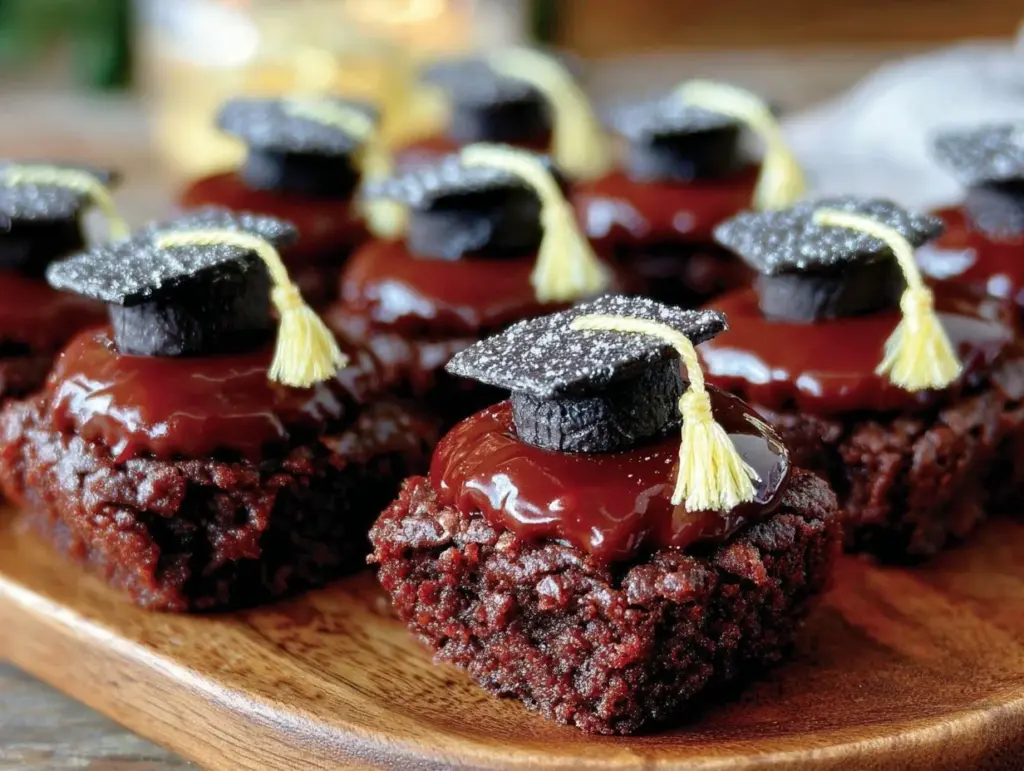 graduation cap brownie bites - featured image