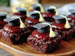 graduation cap brownie bites - featured image