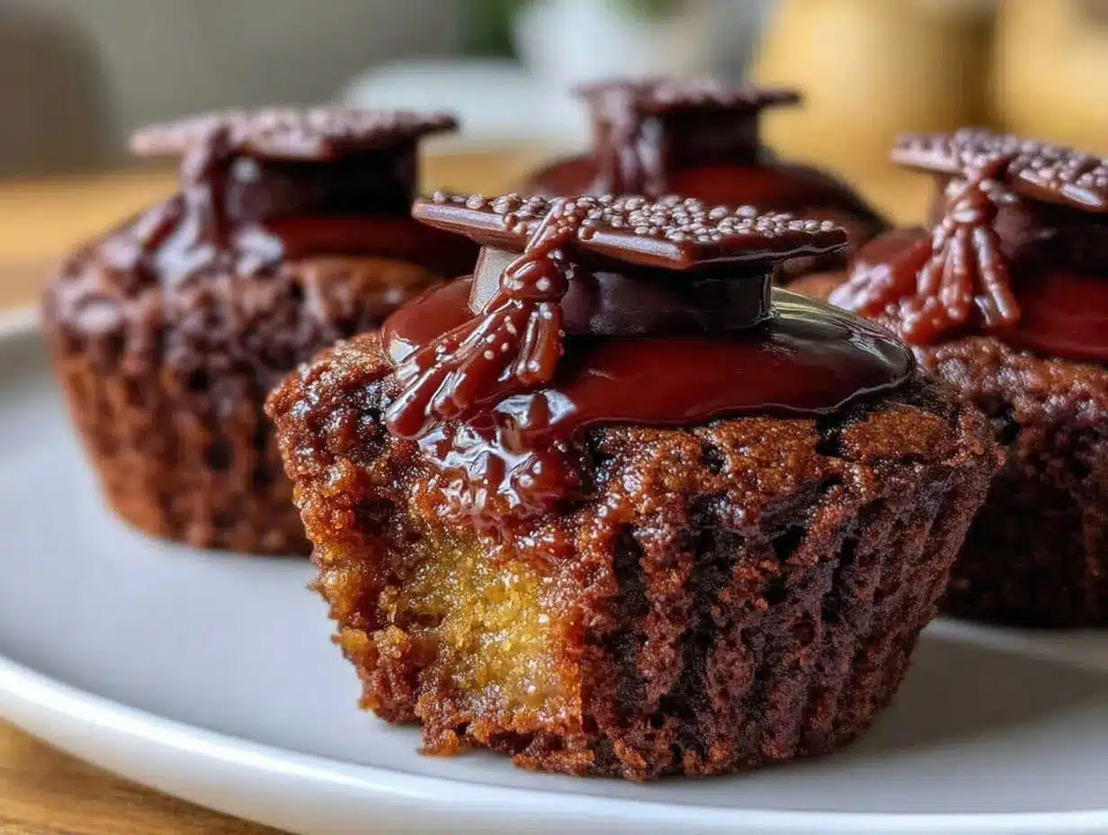 graduation cap brownie bites preparation steps