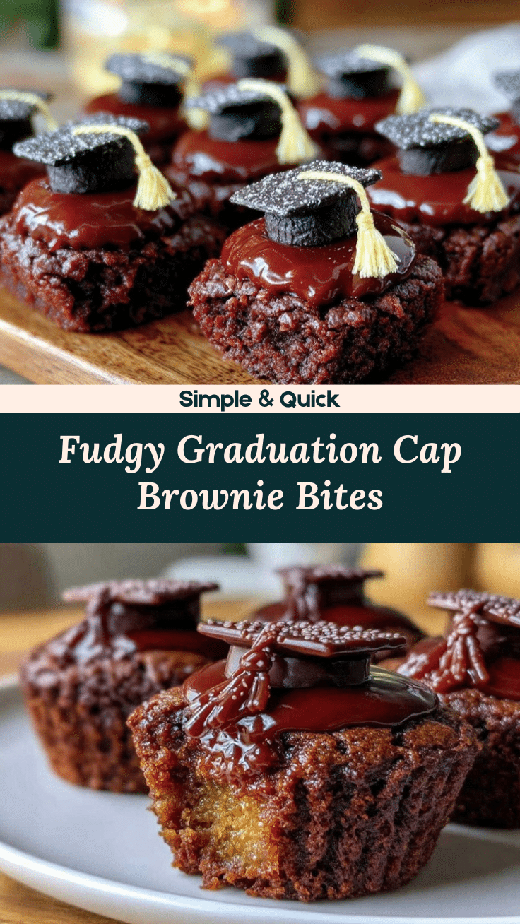 graduation cap brownie bites recipe
