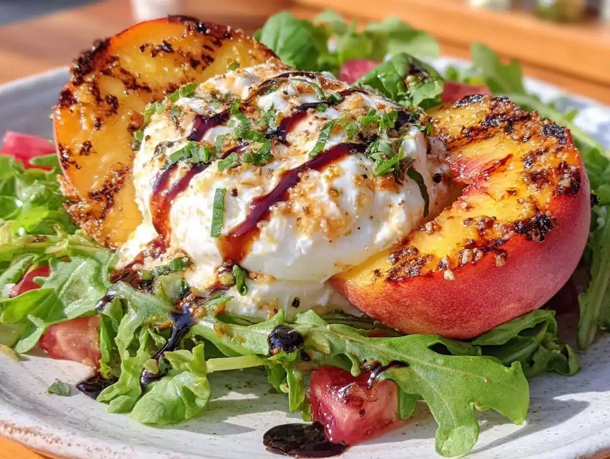 grilled peach and burrata salad preparation steps