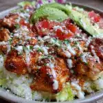 healthy high protein chicken taco bowl - featured image