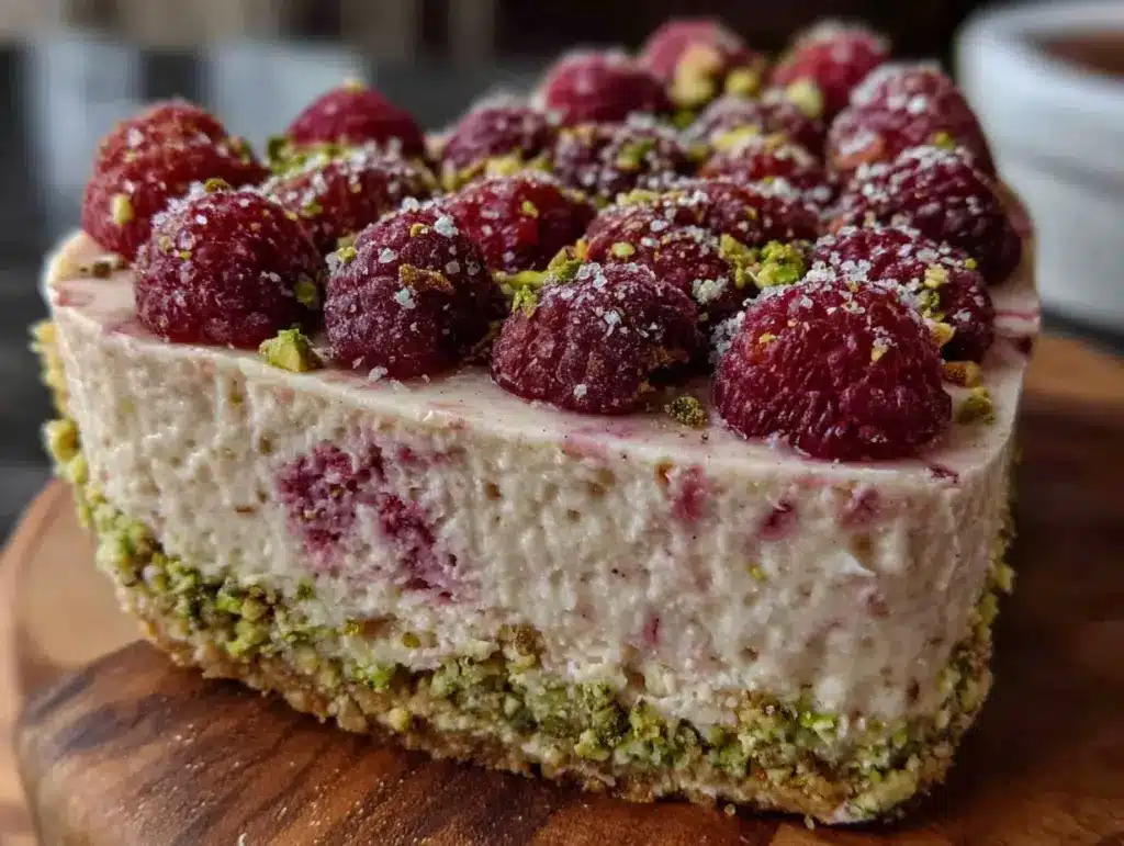 heart-shaped raspberry rose cheesecake - featured image
