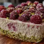 heart-shaped raspberry rose cheesecake - featured image