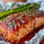 honey garlic butter baked salmon - featured image