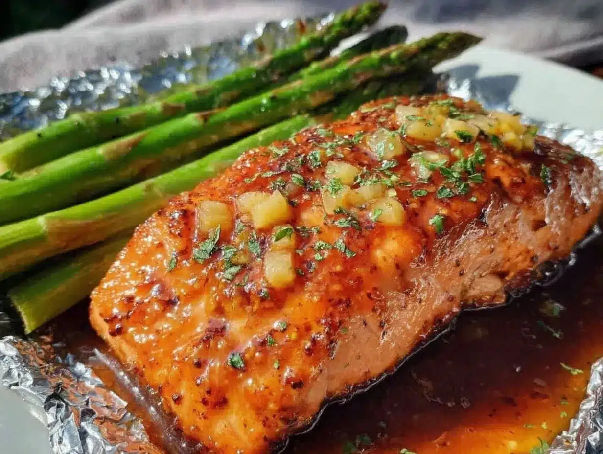 honey garlic butter baked salmon preparation steps
