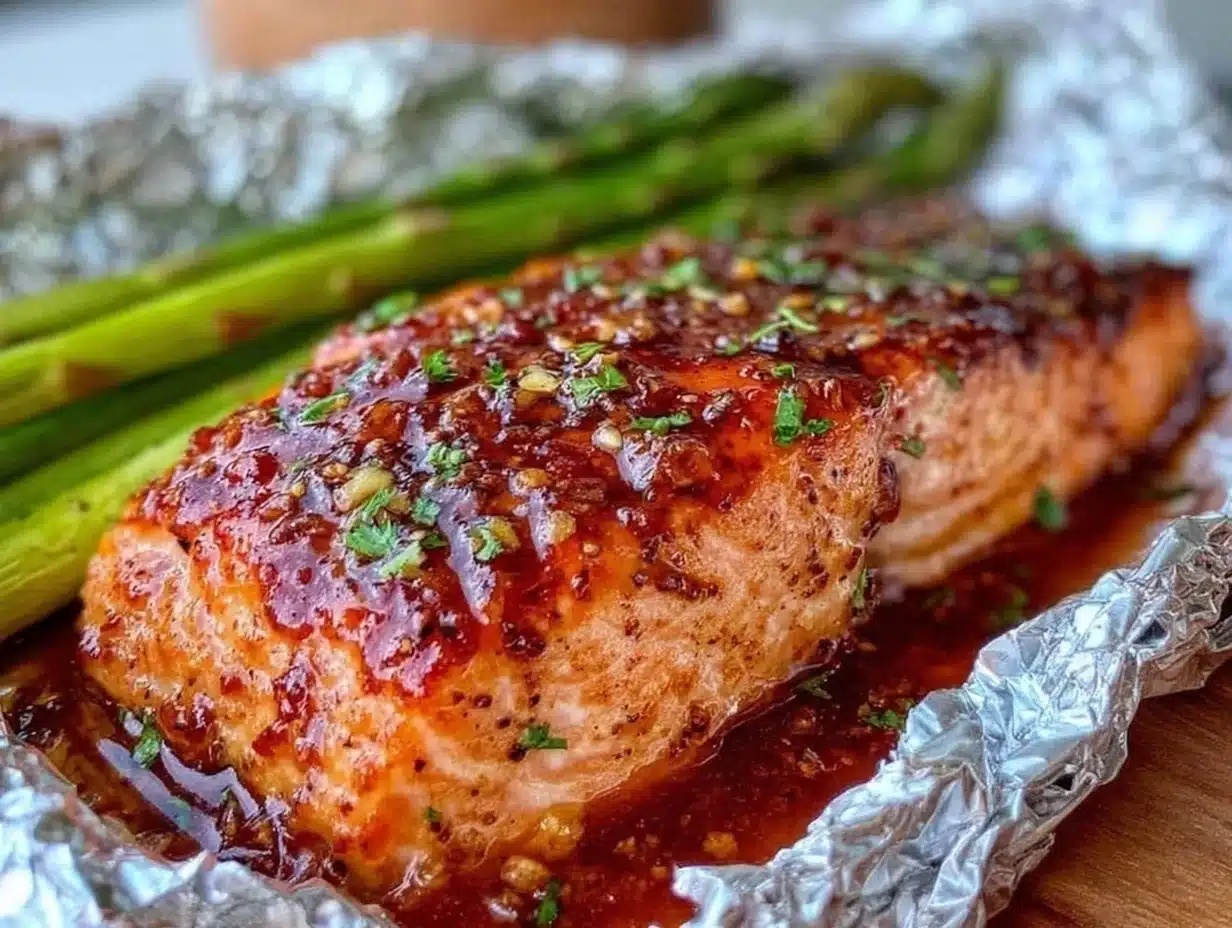 honey garlic butter baked salmon - featured image