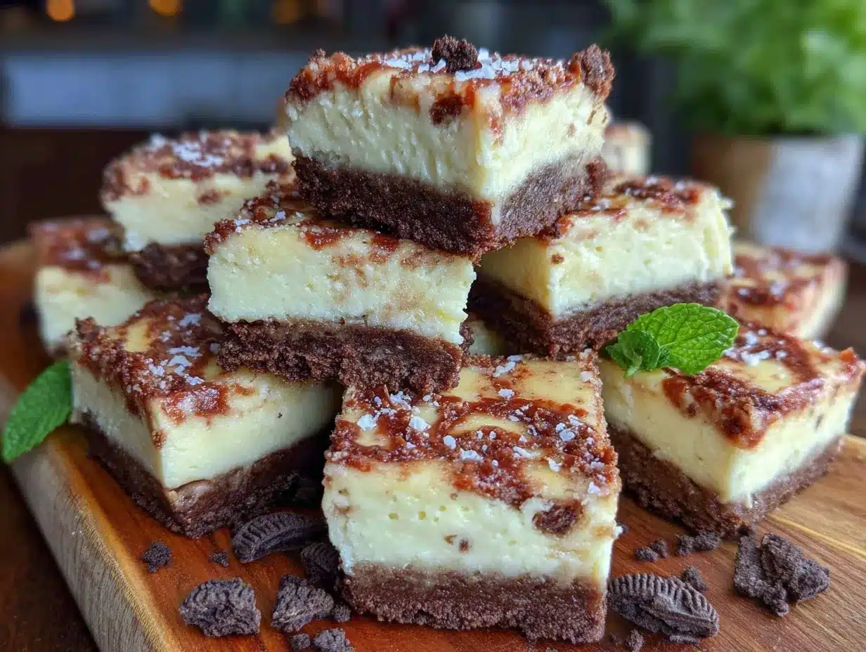 Irish cream cheesecake bars preparation steps