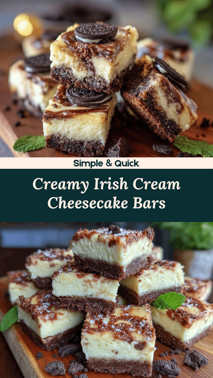 Irish cream cheesecake bars recipe