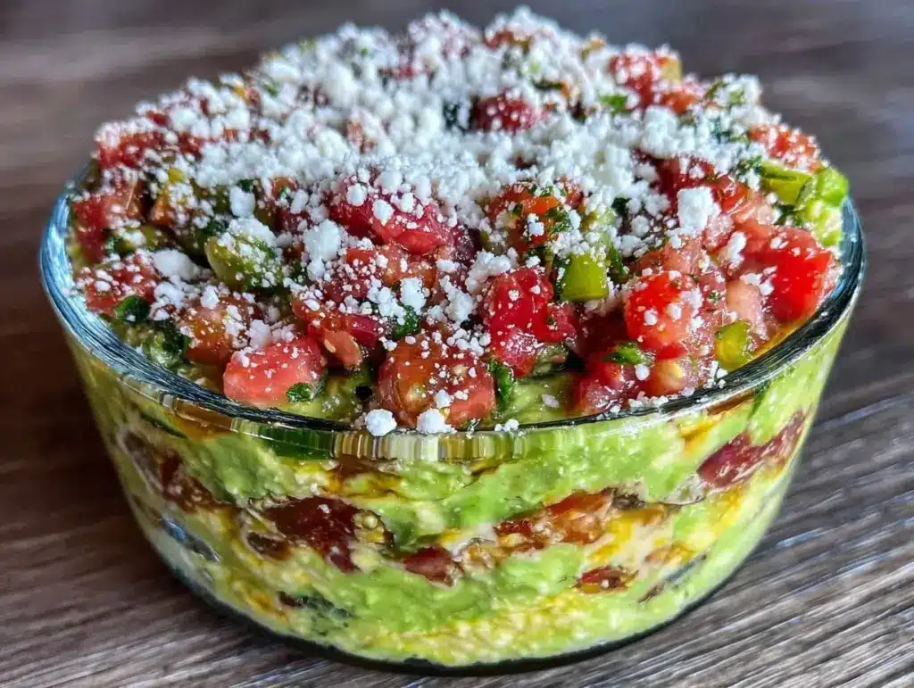 layered guacamole dip - featured image