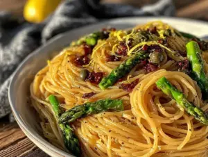 lemon asparagus pasta - featured image