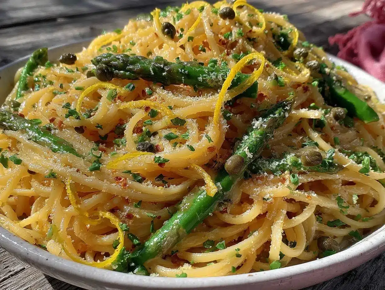lemon asparagus pasta preparation steps