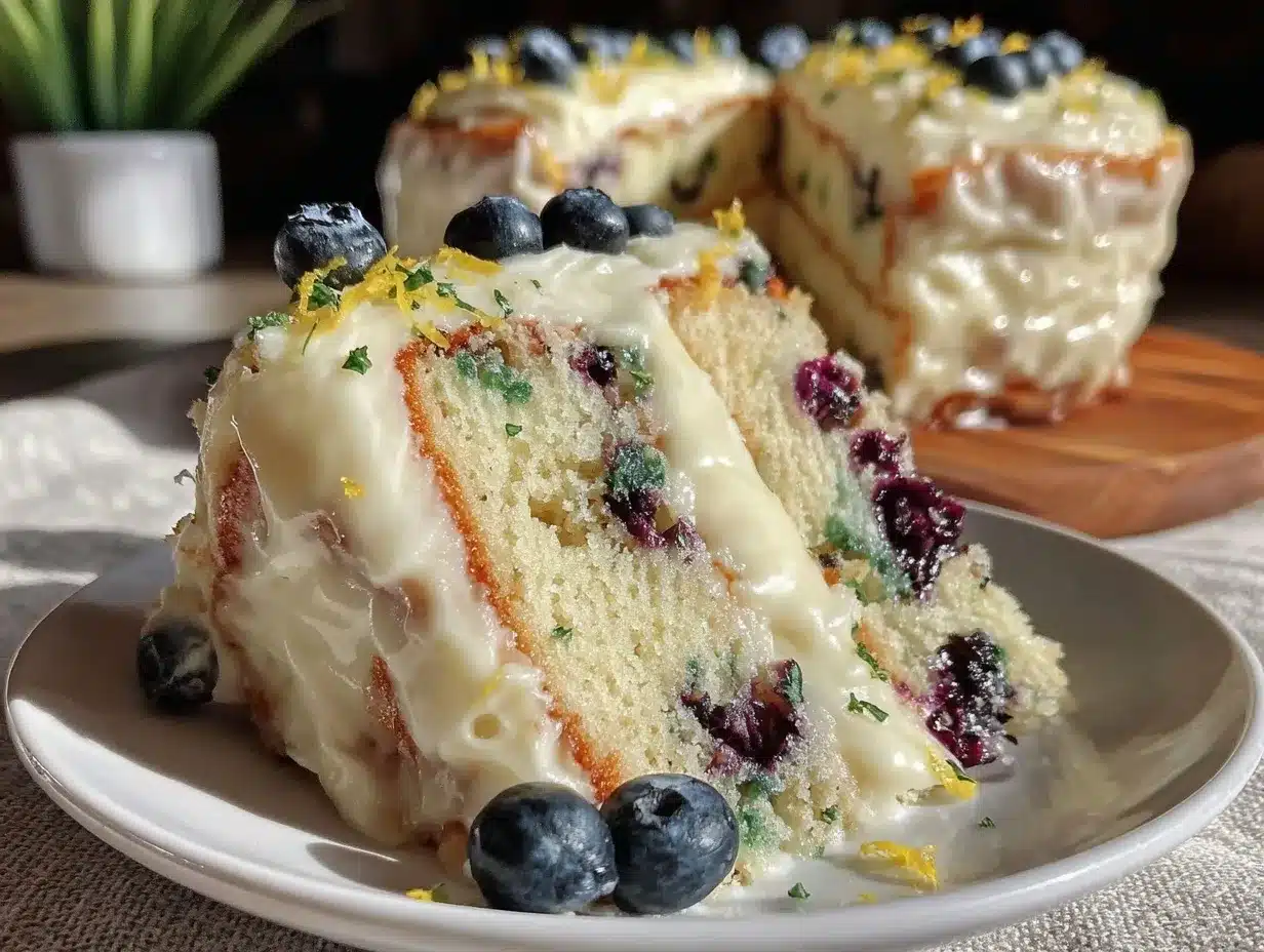 lemon blueberry layer cake preparation steps
