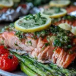 lemon herb salmon foil packets - featured image