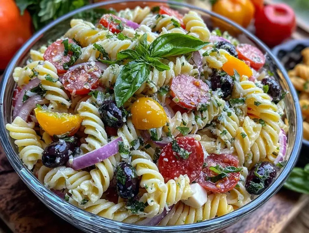 make-ahead grad party pasta salad - featured image