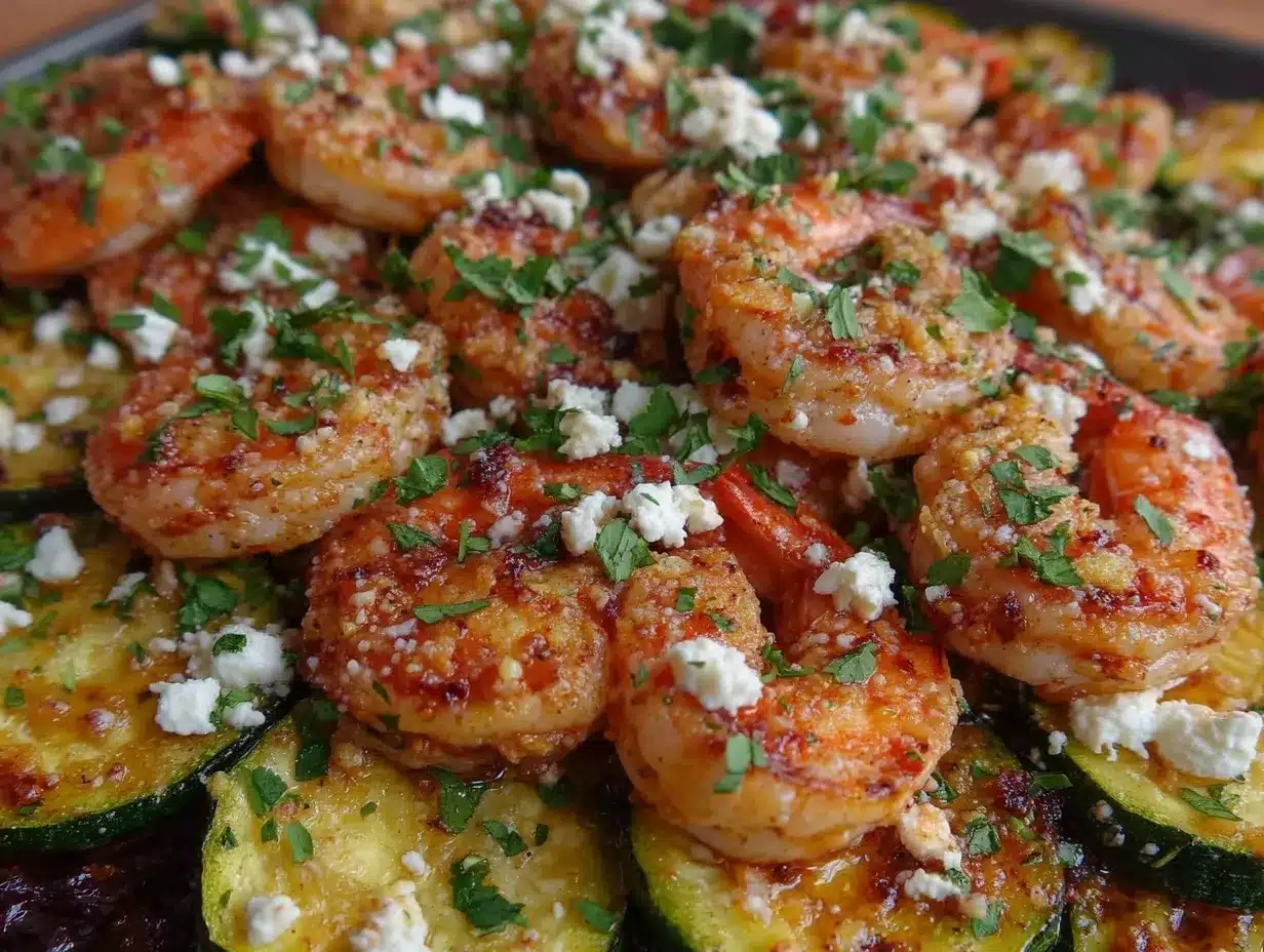 Mediterranean diet sheet pan shrimp preparation steps