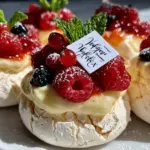 mini lemon curd pavlovas - featured image
