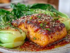 miso glazed baked salmon - featured image