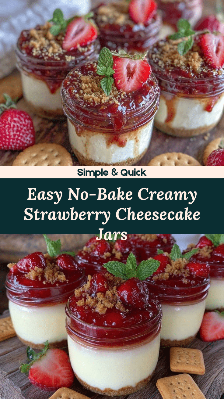 no bake strawberry cheesecake jars recipe