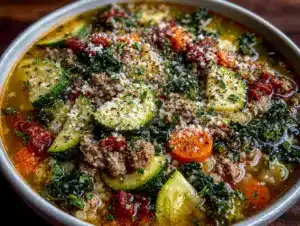 one-pot ground turkey veggie soup - featured image