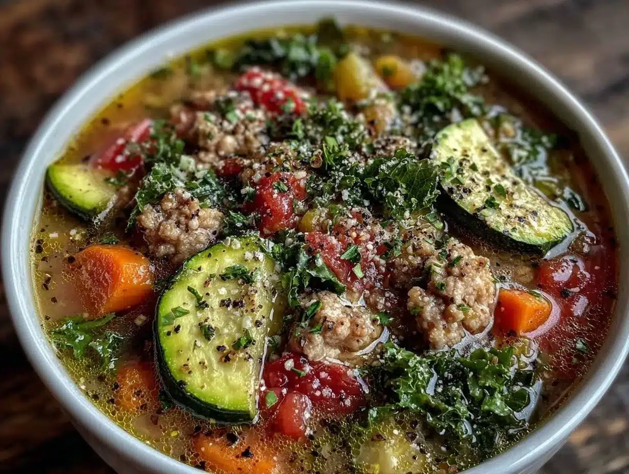 one-pot ground turkey veggie soup preparation steps