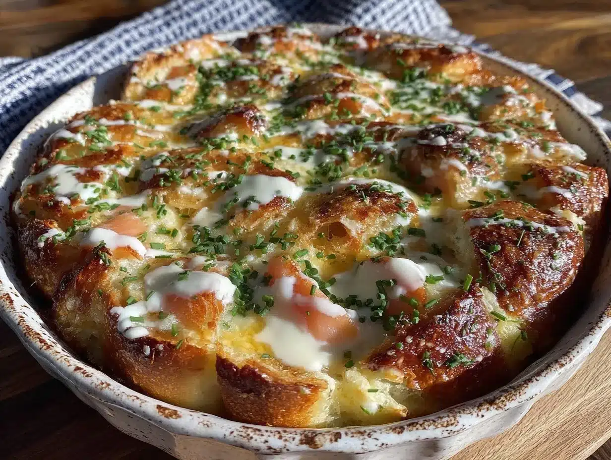 overnight bagel breakfast casserole preparation steps