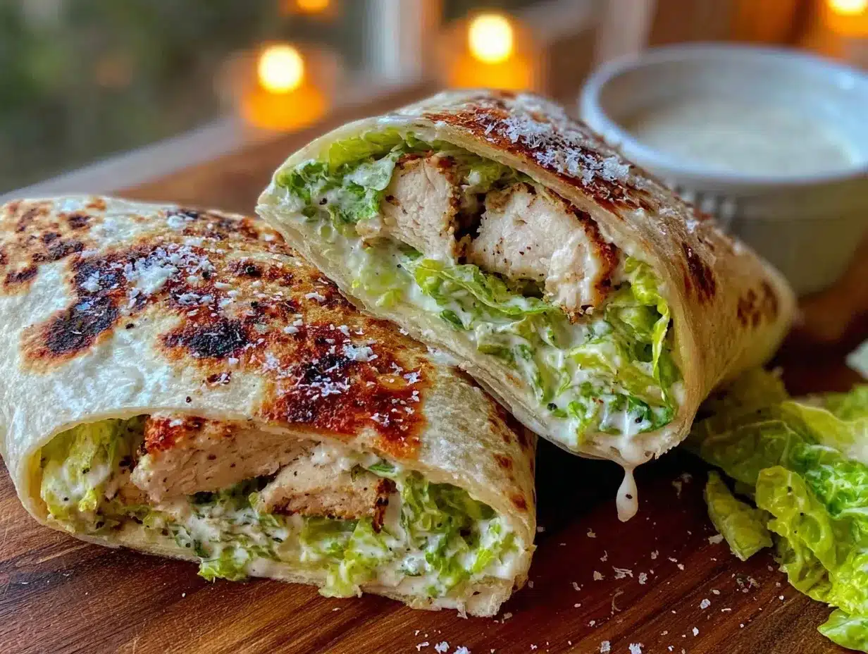quick 15-minute chicken Caesar wrap preparation steps
