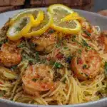 quick garlic butter shrimp linguine - featured image