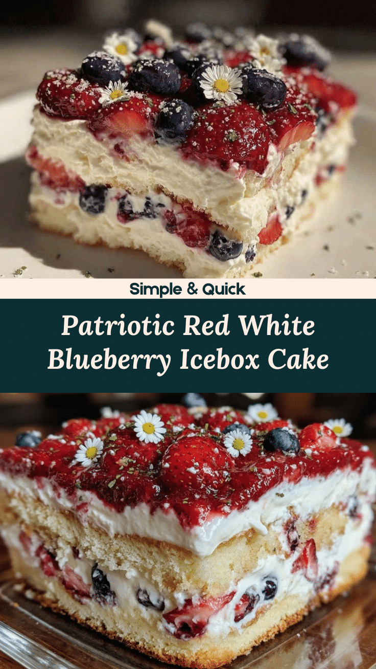 red white blue berry icebox cake recipe