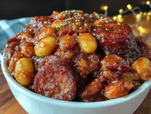 savory cowboy baked beans - featured image