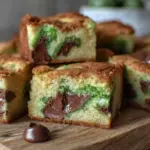 shamrock mint chocolate chunk blondies - featured image