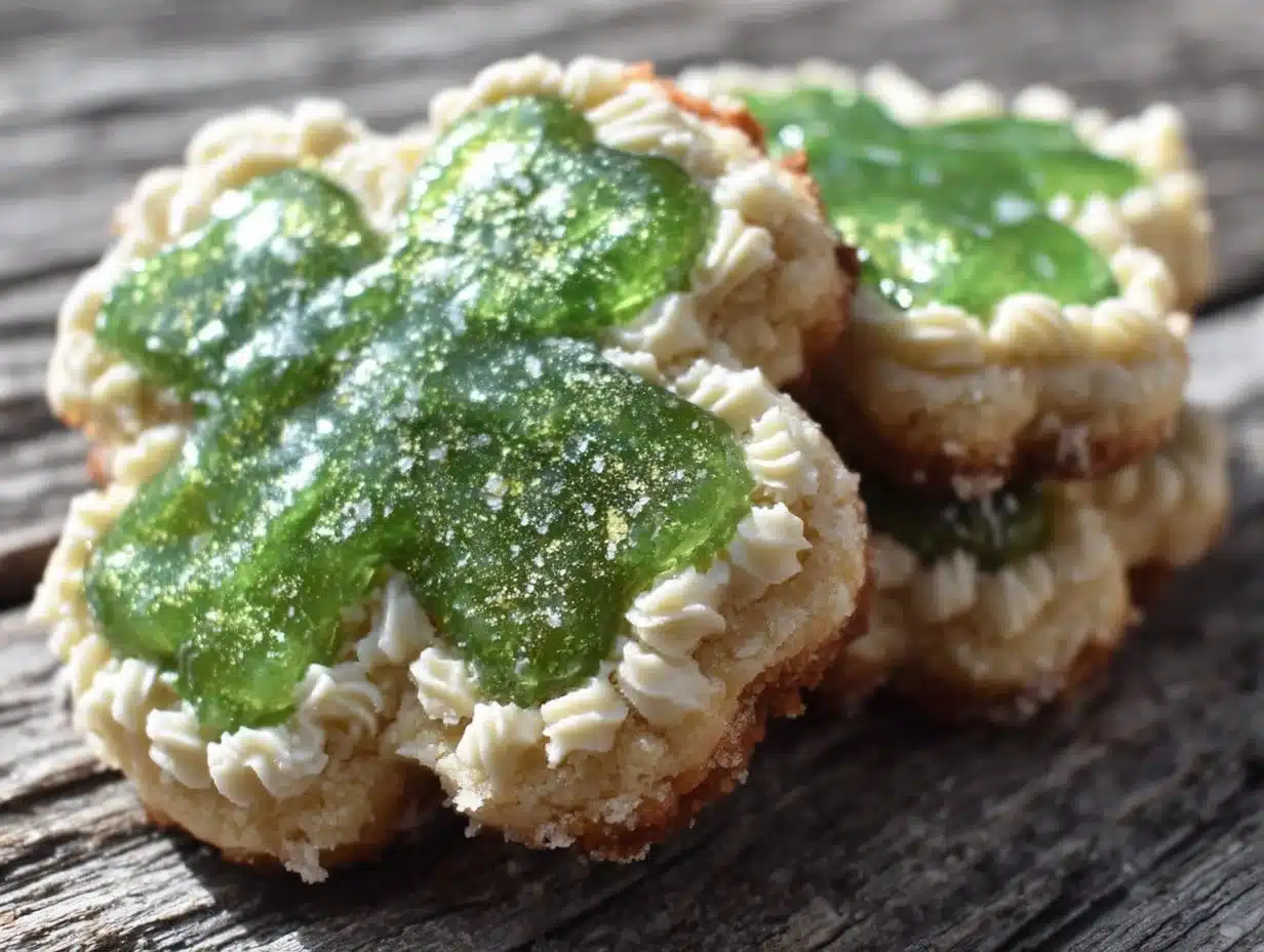 shamrock-shaped shortbread cookies - featured image