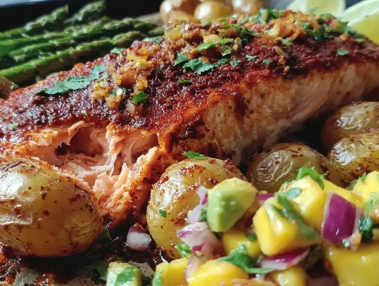 sheet pan cajun salmon preparation steps