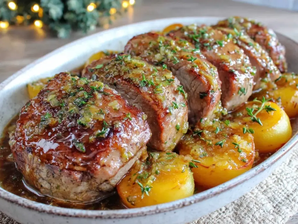 slow cooker honey garlic pork tenderloin - featured image