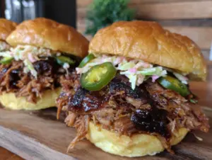smoked pulled pork sliders - featured image