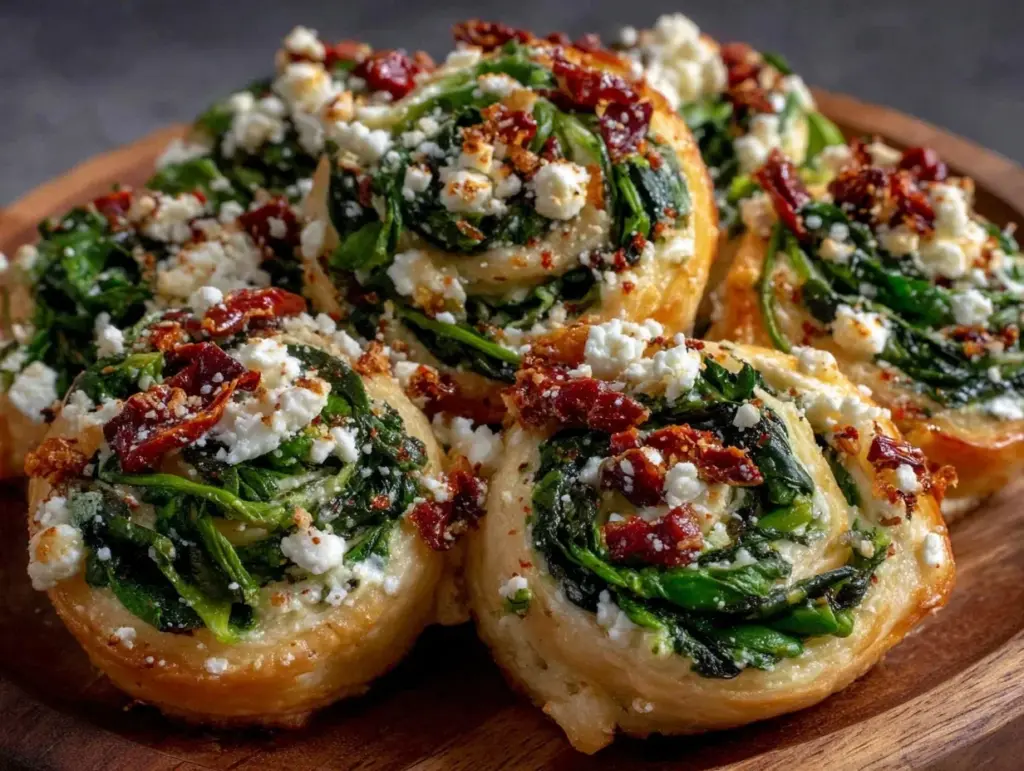 spinach and feta pinwheel appetizers - featured image