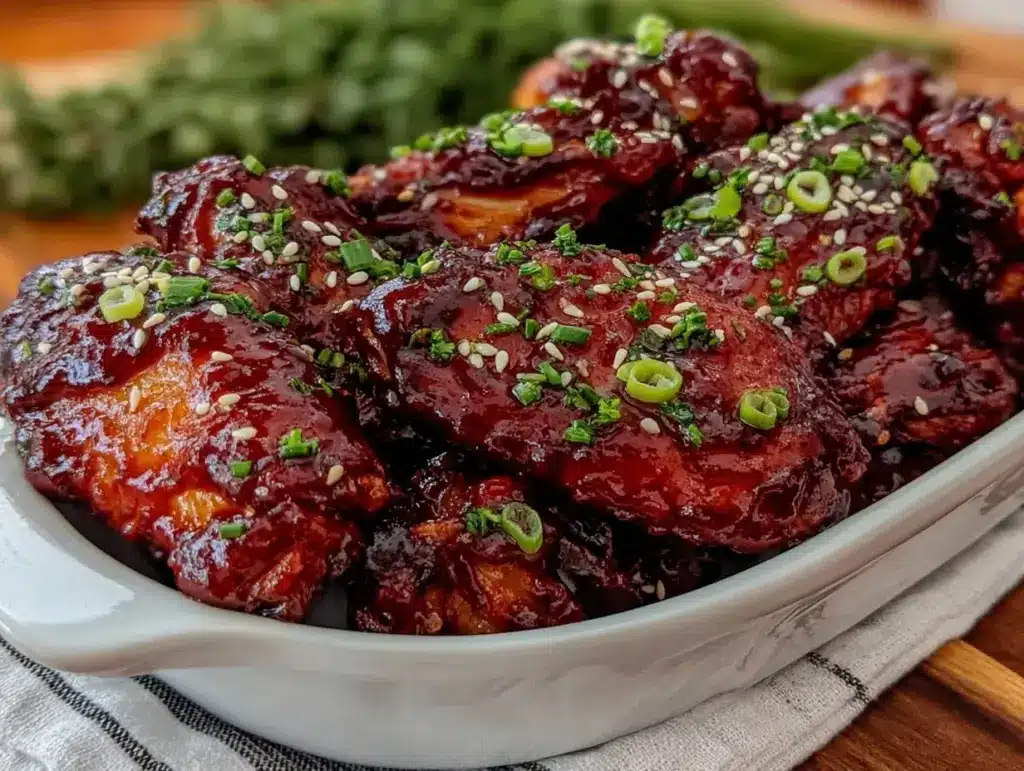 baked korean gochujang wings - featured image