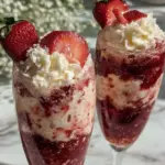 champagne strawberry shortcake shooters - featured image