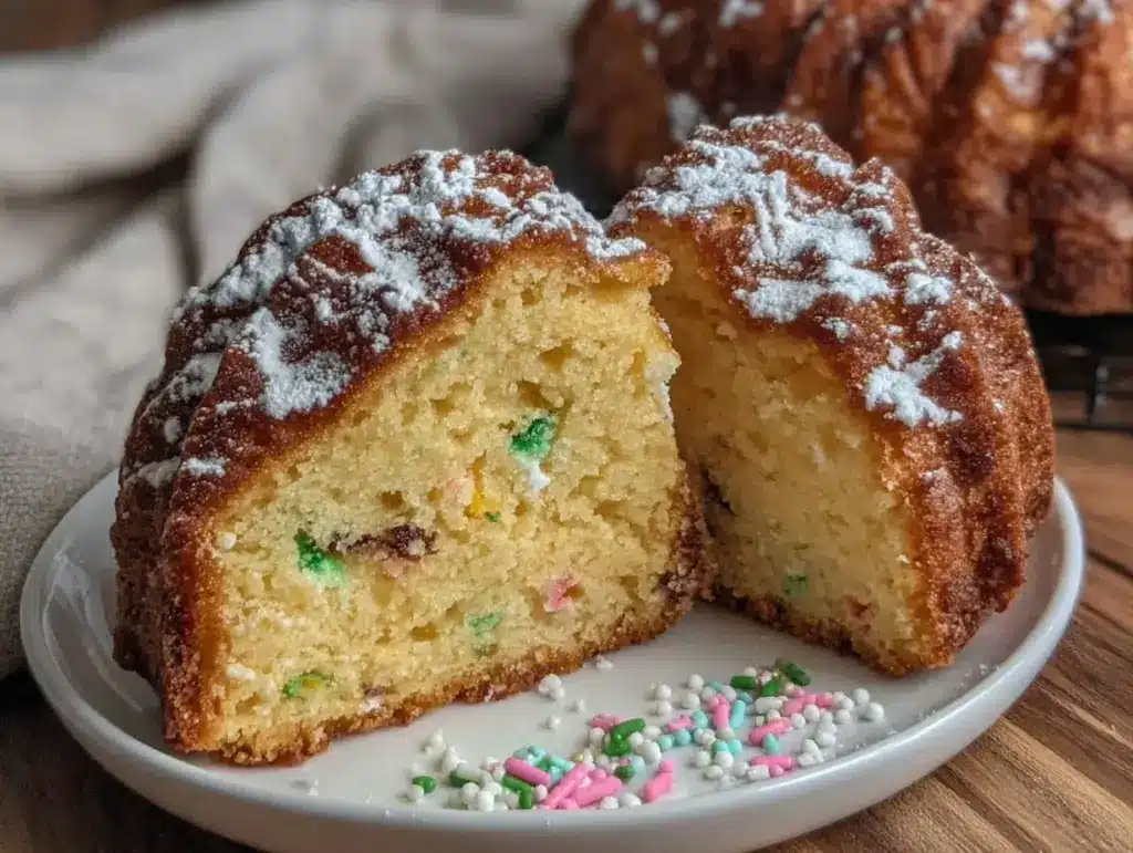 confetti stuffed balloon cake - featured image