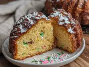 confetti stuffed balloon cake - featured image